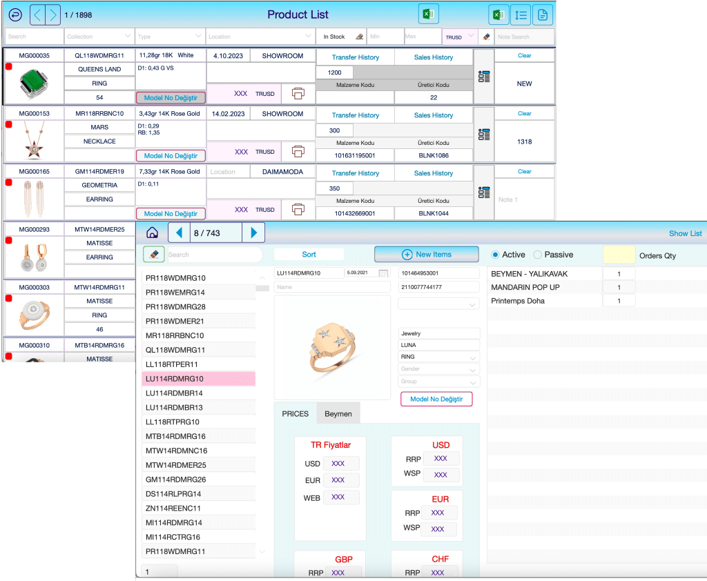 Melis Goral Jewelry - FileMaker solution